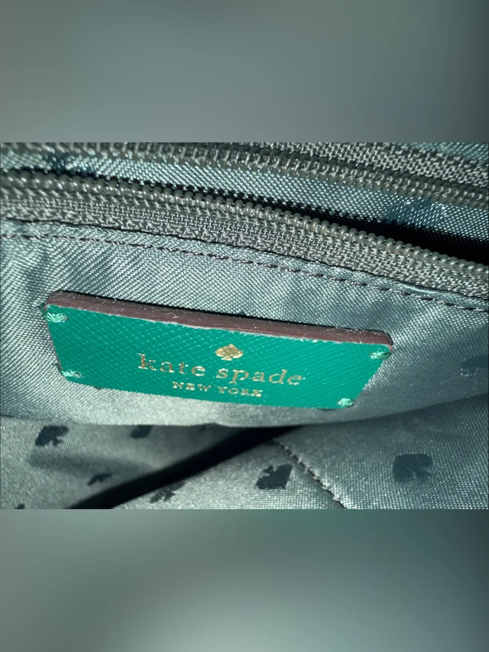 kate spade Emerald Green Saffiano Leather Tote with Bow Charm
